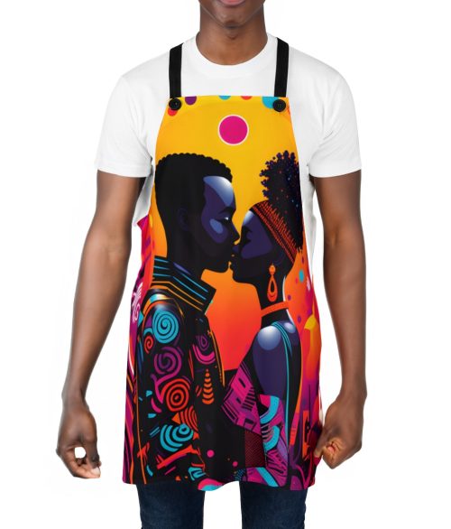 Love in Abstract Afrocentric Kitchen Chef Apron